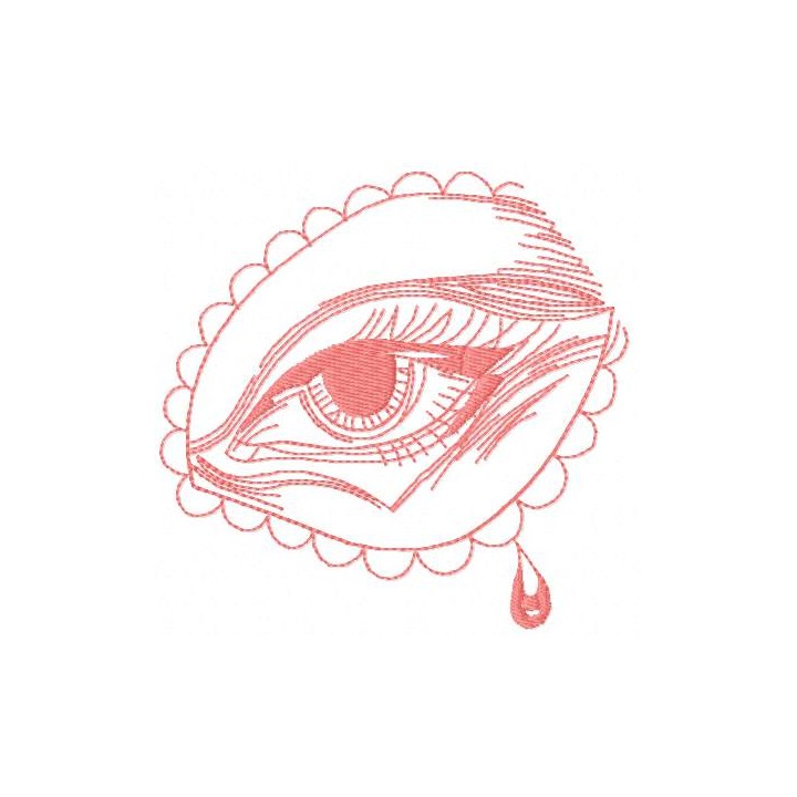 Pink eye embroidery design - Embroidery Design