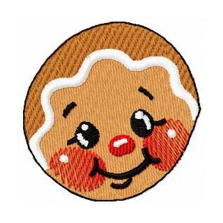 Gingerbread face embroidery design - Embroidery Design