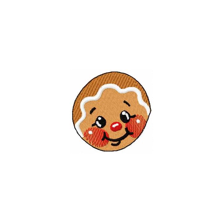 Gingerbread face embroidery design - Embroidery Design