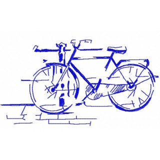 Bicycle in garden embroidery design - Embroidery Design