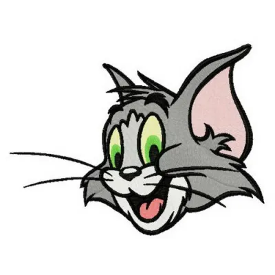 Tom muzzle embroidery design showcasing a playful character from the Tom and Jerry collection.
