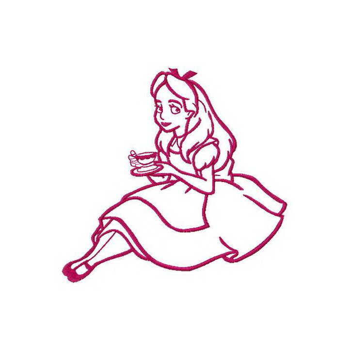 Young lady Alice embroidery design - Embroidery Design