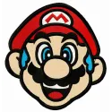 Embroidery design featuring a blue-haired Mario character from the Super Mario collection.