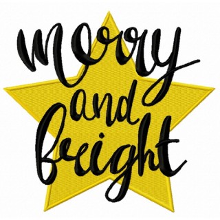 Merry and bright embroidery design - Embroidery Design