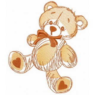 Old plush teddy embroidery design - Embroidery Design