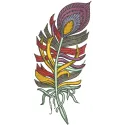Rainbow feather 2 embroidery design preview showcasing vibrant colors and intricate stitching patterns.