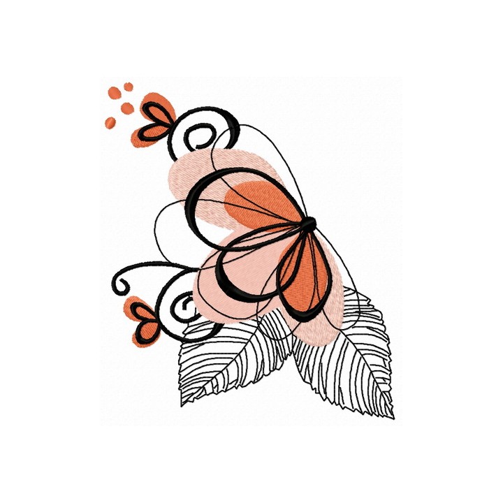 Fading flower embroidery design - Embroidery Design