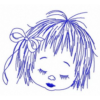 Upset child's face embroidery design - Embroidery Design