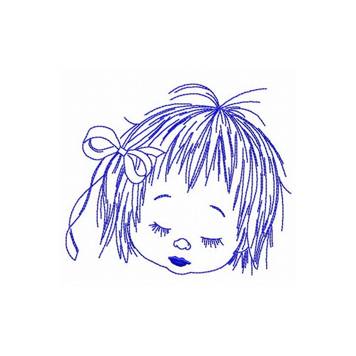 Upset child's face embroidery design - Embroidery Design