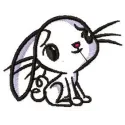 Cute bunny embroidery design featuring a whimsical and playful bunny motif, perfect for stitching on various fabrics.