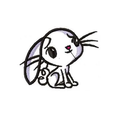 Cute bunny embroidery design featuring a whimsical and playful bunny motif, perfect for stitching on various fabrics.