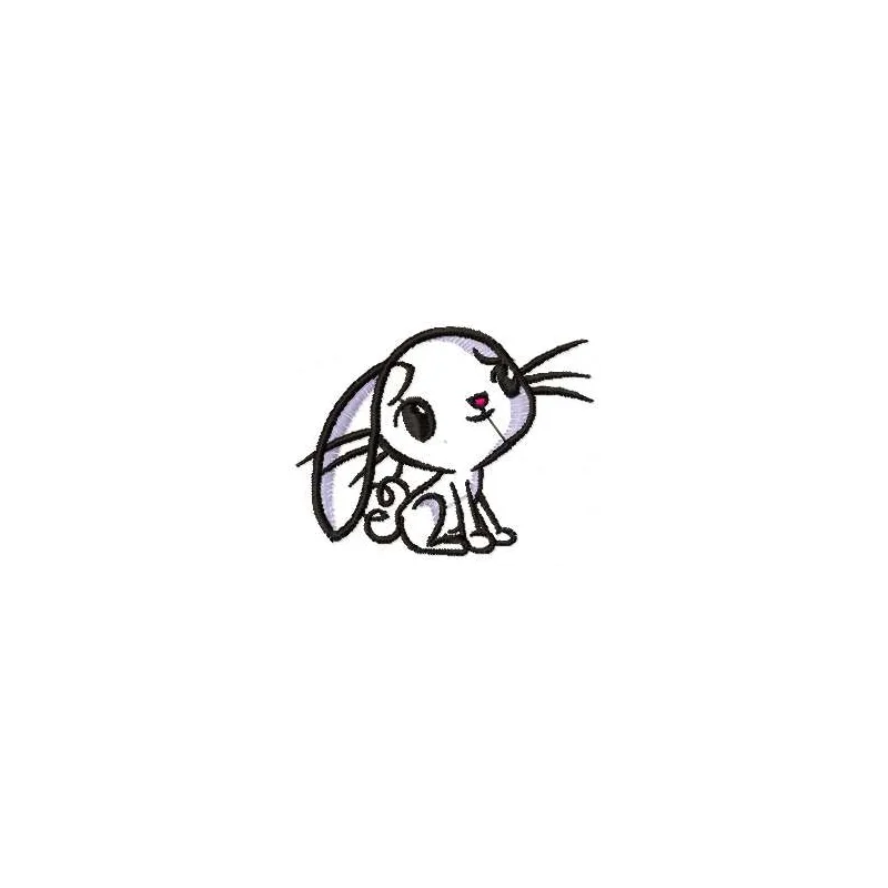 Cute bunny embroidery design featuring a whimsical and playful bunny motif, perfect for stitching on various fabrics.