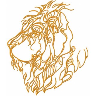 Lion one colored embroidery design - Embroidery Design