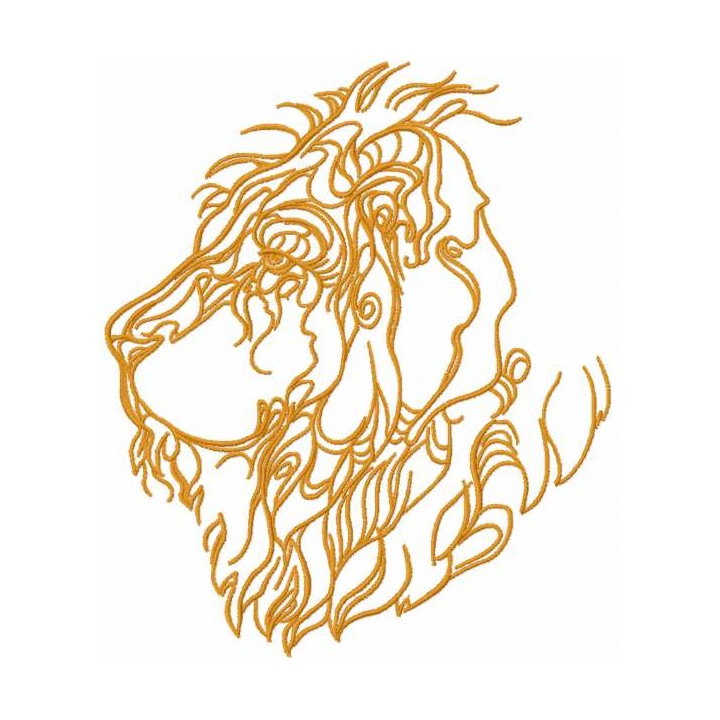 Lion one colored embroidery design - Embroidery Design