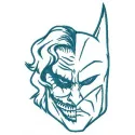 Impersonation embroidery design featuring a playful Joker motif, ideal for vibrant apparel and accessories.