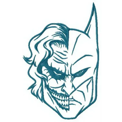Impersonation embroidery design featuring a playful Joker motif, ideal for vibrant apparel and accessories.