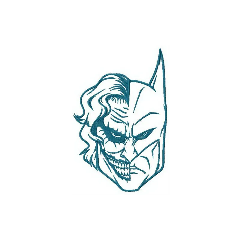 Impersonation embroidery design featuring a playful Joker motif, ideal for vibrant apparel and accessories.