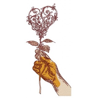 Love symbol in your hand embroidery design - Embroidery Design