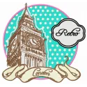 Retro London embroidery design showcasing iconic landmarks, perfect for adding charm to t-shirts and tote bags.