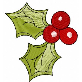 Christmas berries embroidery design - Embroidery Design