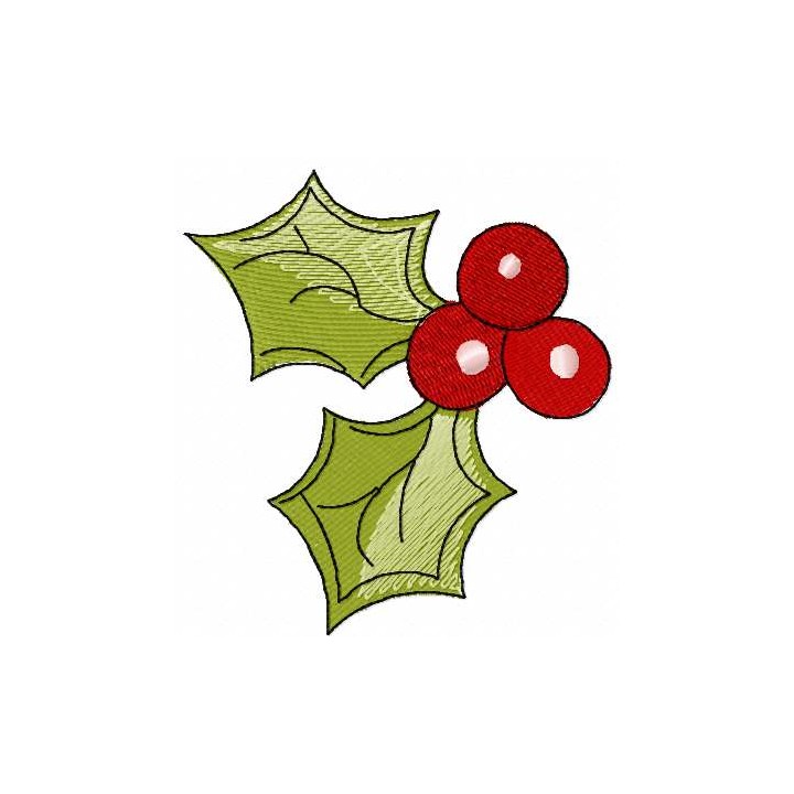 Christmas berries embroidery design - Embroidery Design