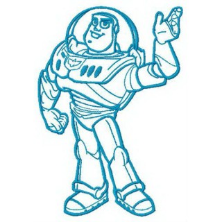Buzz Lightyear waving hand embroidery design - Embroidery Design