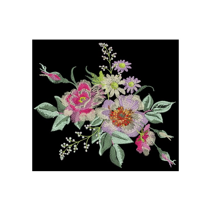 Field bouquet embroidery design - Embroidery Design