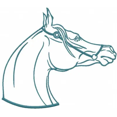Blue horse 3 embroidery design featuring a detailed horse motif suitable for stitching on various fabrics.