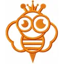 Bee King embroidery design showcasing a detailed and creative insect motif for stitching on various fabrics.