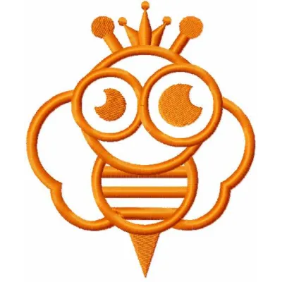 Bee King embroidery design showcasing a detailed and creative insect motif for stitching on various fabrics.