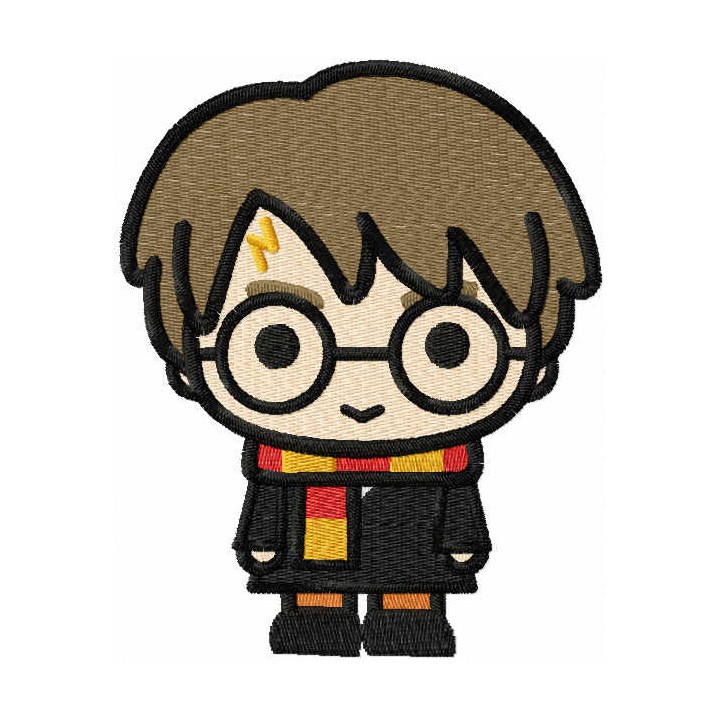 Chibi Boy Potter embroidery design - Embroidery Design