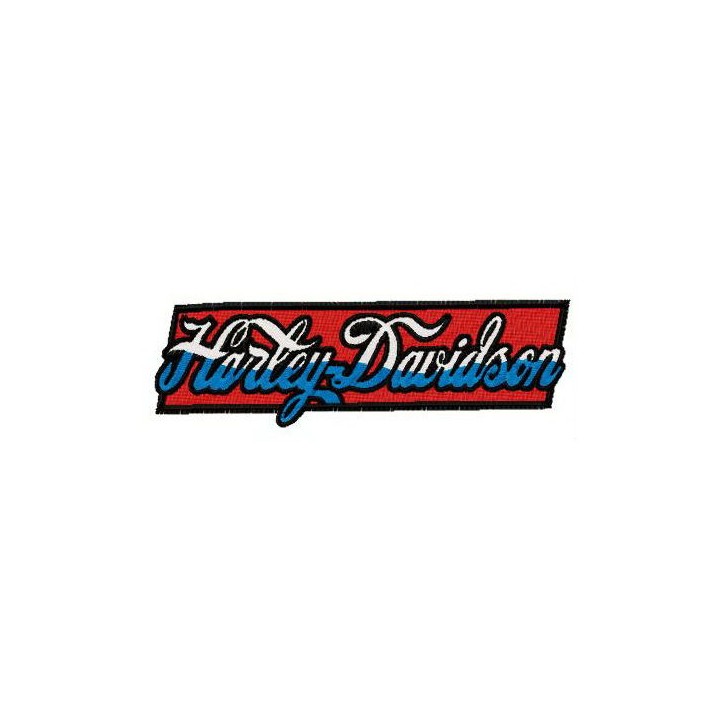 Harley-Davidson retro style wordmark logo embroidery design - Embroidery Design