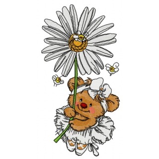 Bear the ballerina embroidery design - Embroidery Design