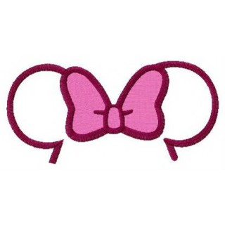 Pink bow for mouse embroidery design - Embroidery Design