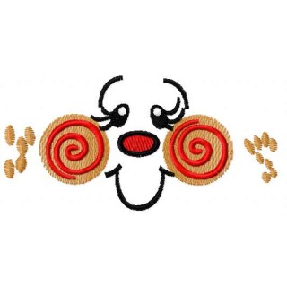 Happy cartoon face 2 embroidery design - Embroidery Design