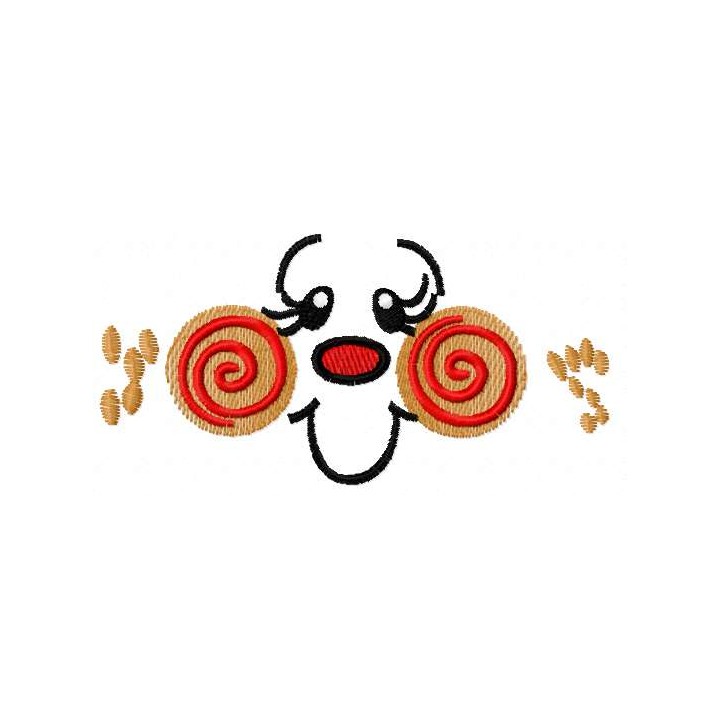 Happy cartoon face 2 embroidery design - Embroidery Design