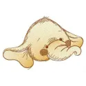 Preview of an adorable elephant with blushing cheeks embroidery design for creative stitching projects.