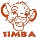 Little Simba Lion King embroidery design featuring a playful lion cub, perfect for children's clothing and accessories.