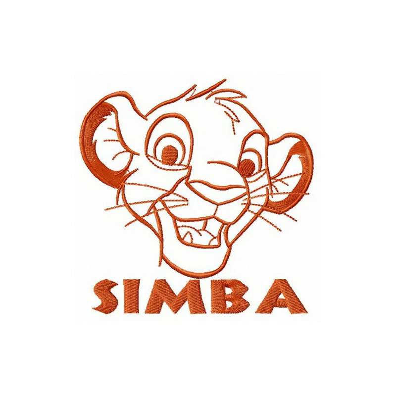Little Simba Lion King embroidery design featuring a playful lion cub, perfect for children's clothing and accessories.