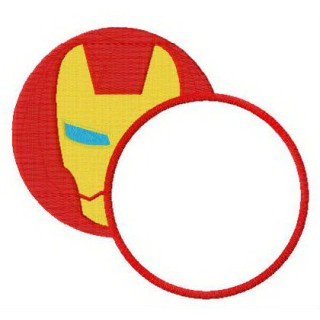 Iron Man round monogram embroidery design - Embroidery Design