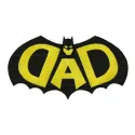 DAD Batman silhouette embroidery design showcasing a striking batman motif for creative stitching projects.