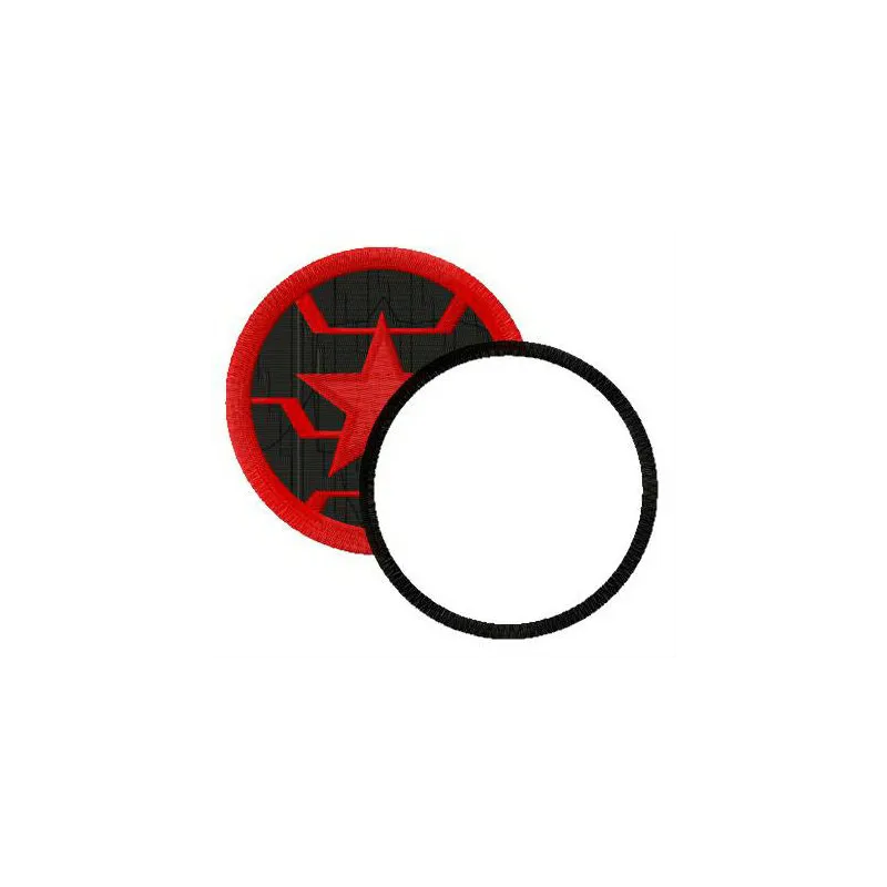Winter Soldier round monogram embroidery design featuring a unique stitched motif for creative projects.