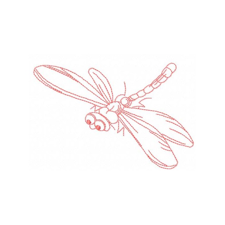 Pink dragonfly embroidery design - Embroidery Design