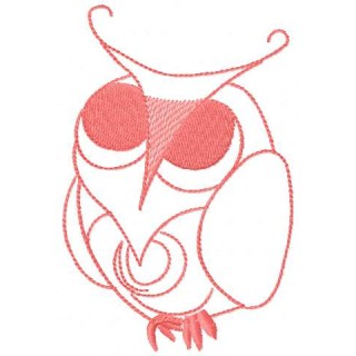 Pink owl embroidery design - Embroidery Design