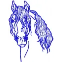Preview of the Blue Horse 2 embroidery design featuring a beautifully stitched horse motif.