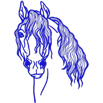 Preview of the Blue Horse 2 embroidery design featuring a beautifully stitched horse motif.
