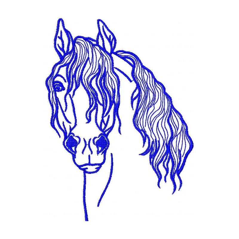 Preview of the Blue Horse 2 embroidery design featuring a beautifully stitched horse motif.