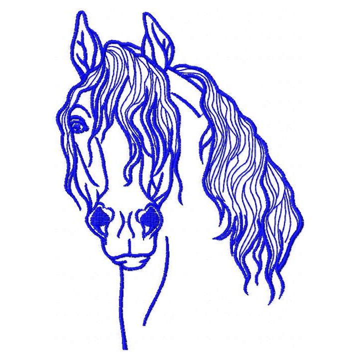 Blue horse 2 embroidery design - Embroidery Design