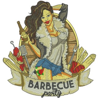 Barbecue party embroidery design - Embroidery Design