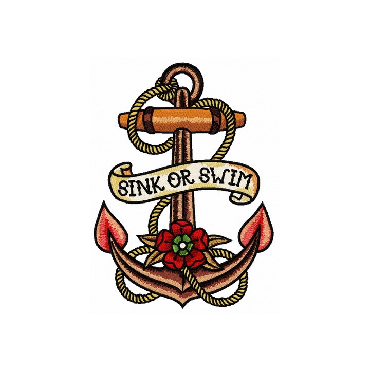 Sink or swim embroidery design - Embroidery Design